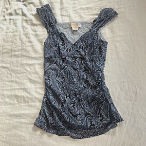 Black and Blue Paisley Michael Kors Top
